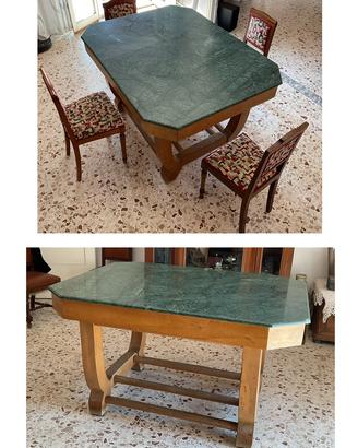 Tavolo con piano verde