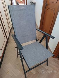 6 Sedie da esterno con schienale regolabile.