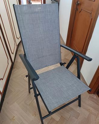 6 Sedie da esterno con schienale regolabile.