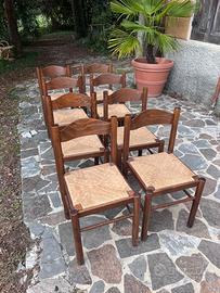 Set di 8 sedie rustiche legno e paglia 12€ ciasc.