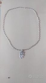 collanina con viso di Gesù in argento lunga 73cm