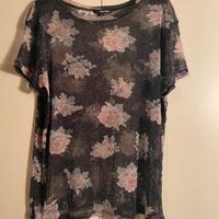 Maglietta fiorata trasparente