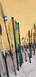 canne da pesca con mulinelli