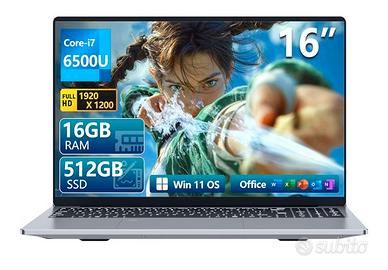 16 Pollici PC Portatile Core i7-6500U, Win 11