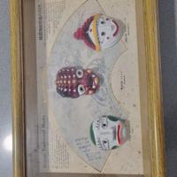 Qiadretto con maschere coreane. Dipinte a mano.