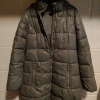 Giacca lunga colore grigio con cappuccio, Sisley