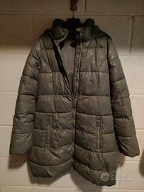 Giacca lunga colore grigio con cappuccio, Sisley