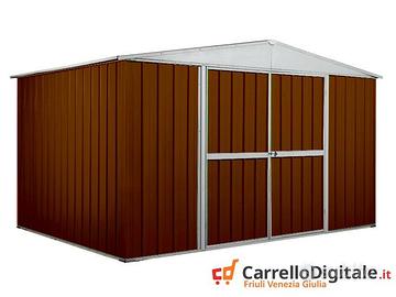 Box in lamiera di Acciaio 360x260cm legno scuro