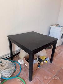 Tavolo quadrato in legno nero IKEA - allungabile