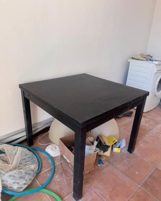 Tavolo quadrato in legno nero IKEA - allungabile