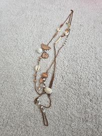 Collana lunga oro bianco conchiglie
