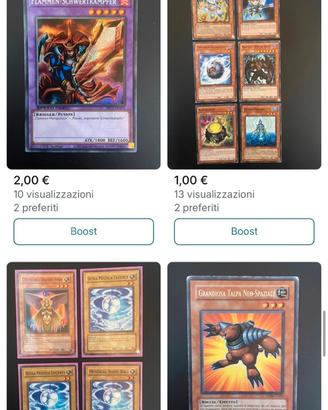 Carte varie yugioh( prezzi in foto) collezione