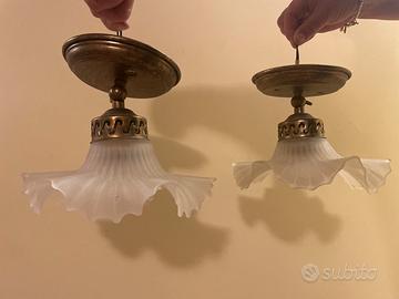 Lampadari e Applique Vintage Ottone/Vetro