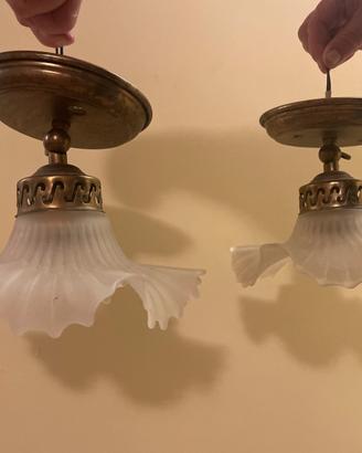 Lampadari e Applique Vintage Ottone/Vetro