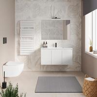 Mobile bagno sospeso con ante 100 cm bianco opaco