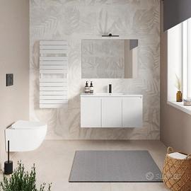 Mobile bagno sospeso con ante 100 cm bianco opaco
