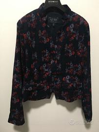 GIACCA donna ARMANI JEANS blu fiori Tg 44
