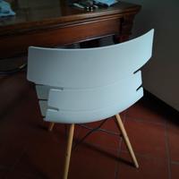 sedia plastica legno metallo 
