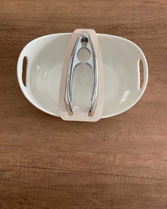 PORTA NOCI BRANDANI  IN METALLO CON BASE IN LEGNO