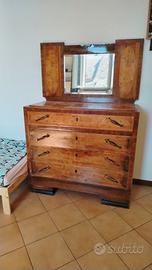 Comò in legno 4 cassetti e specchio