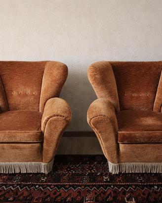 Salotto vintage anni 50 divano e 2 poltrone vellut