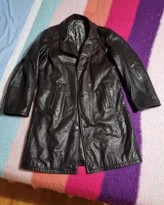 Impermeabile lungo trench vera pelle taglia 50