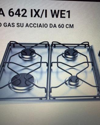 Piano gas acciaio da 60 cm 4 fuochi Indesit