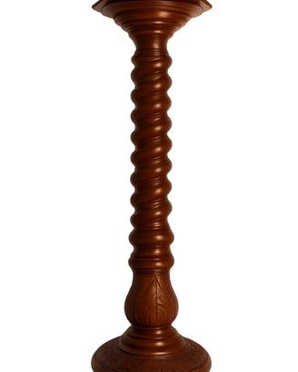 Rara colonna in legno massello intagliato a mano