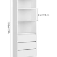 FirFurd Scaffale con 3 scomparti e 3 cassetti