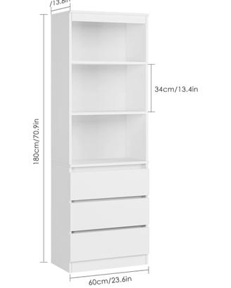 FirFurd Scaffale con 3 scomparti e 3 cassetti