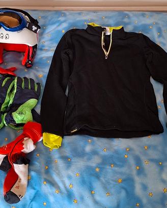 kit sci bambino 12 anni con casco ed occhiali