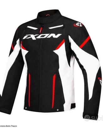 IXON Giubbino Moto Striker Uomo Nero - Bianco - Ro