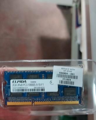 Ram 2gb 2 pezzi da 2 gb elpida