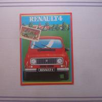 DEPLIANT POSTERINO AUTO RENAULT 4 ANNI 80.