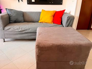 Divano tre posti e puff letto