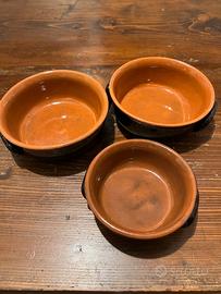 Tre terrine in coccio Originali Anni 60