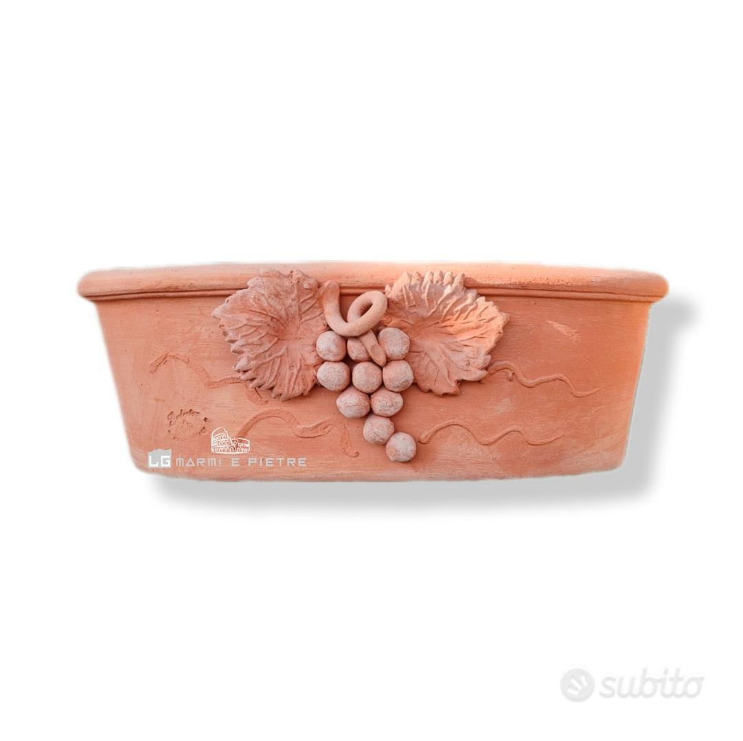 Set 3 fioriere con carrello bama terracotta 80x74x73 cm