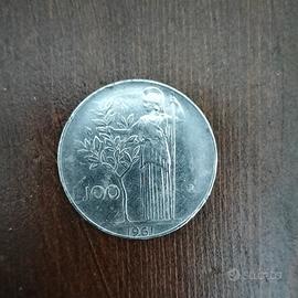 Moneta rara 100 Lire Minerva 1961