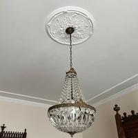 Lampadario cristallo e ottone