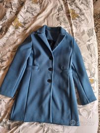 Cappotto donna celeste 