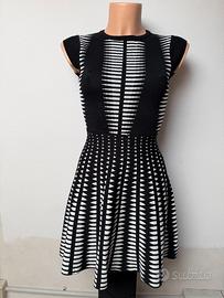 Abito vestito elegante nero e bianco Zara Woman S