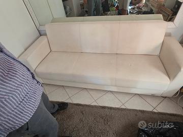 Divano letto in pelle bianca Bellona nuovo