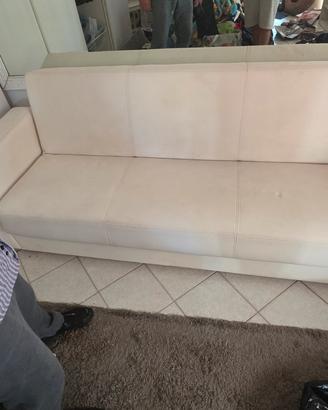 Divano letto in pelle bianca Bellona nuovo