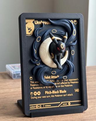 Carta Pokémon Umbreon 3D in Rilievo - Scultura 