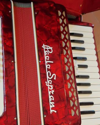 Fisarmonica Paolo soprani in madreperla rossa 48 