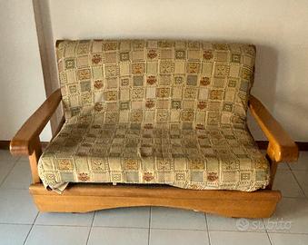 Divano letto 2 posti in legno