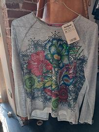 Maglia Desigual cotone grigio nuova con cartellino