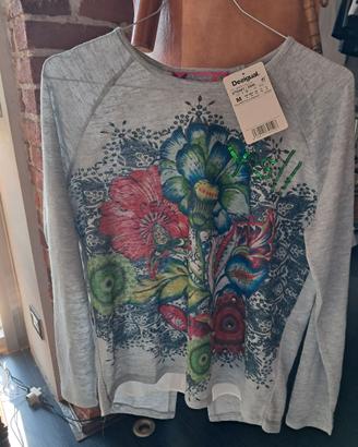 Maglia Desigual cotone grigio nuova con cartellino