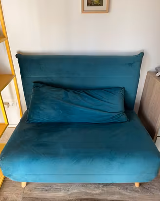 Nio - Poltrona letto pieghevole velluto petrolio