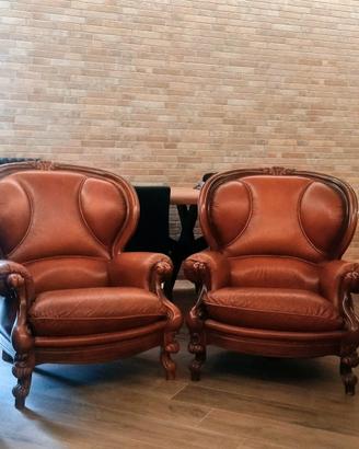 Poltrone in pelle originale. 